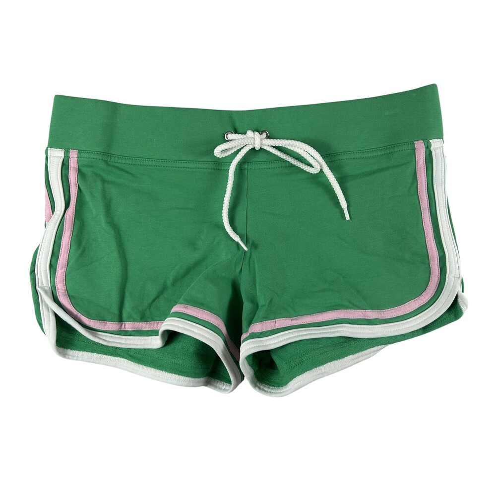 Varsity Shorts Womens Medium Low Rise Sweat Drawstring Trim Mini Micro Cheer Y2K